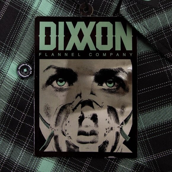 NWT Dixxon x Underoath They're Only Chasing Safety Green Black Plaid Flannel